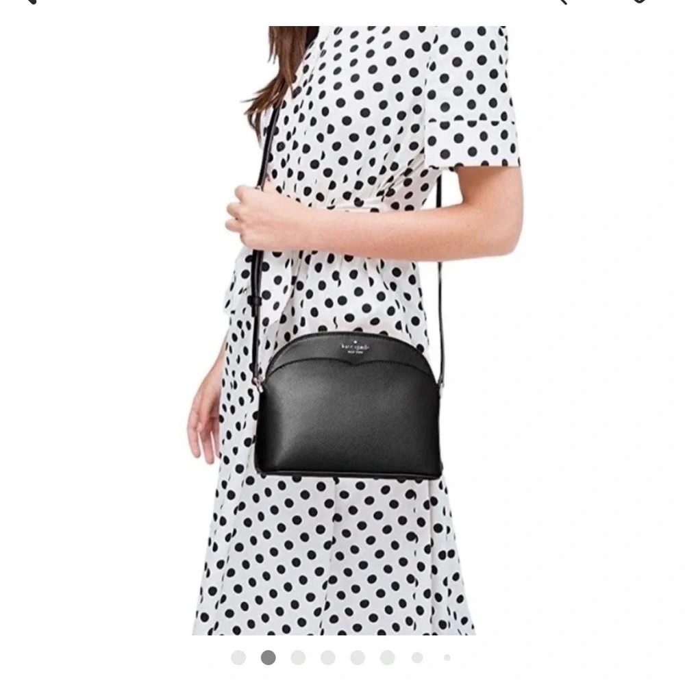 NWT Kate Spade Payton Dome Crossbody Black Saffiano Leather Gold Hardware - Picture 2 of 14